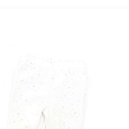 Primark Baby White Geometric Cotton Jogger Leggings Size 3-6 Months