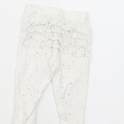 Primark Baby White Geometric Cotton Jogger Leggings Size 3-6 Months