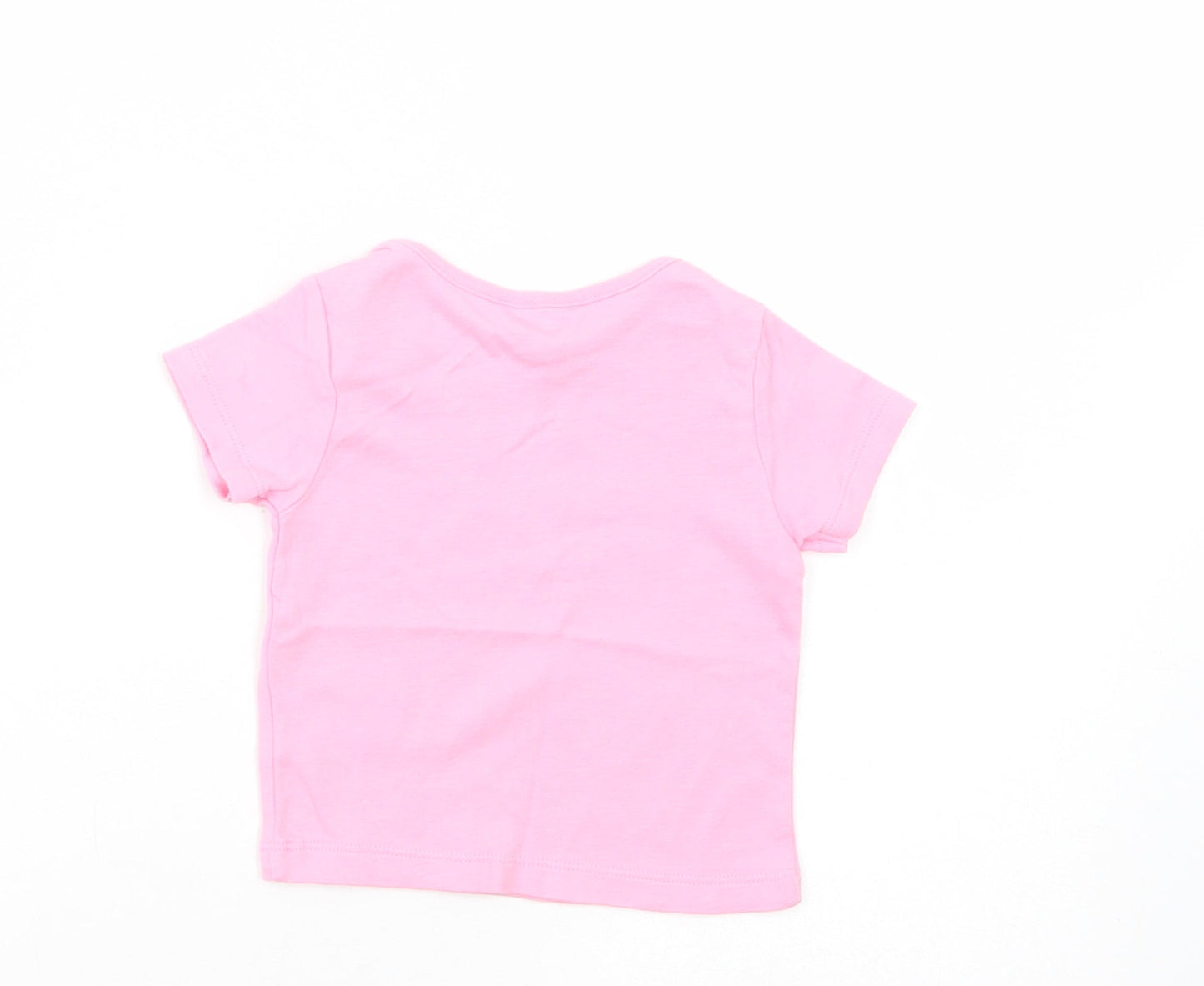 M&Co Baby Pink  Cotton Pullover T-Shirt Size 3-6 Months Crew Neck Pullover - Lovely