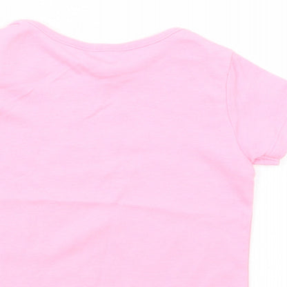 M&Co Baby Pink  Cotton Pullover T-Shirt Size 3-6 Months Crew Neck Pullover - Lovely