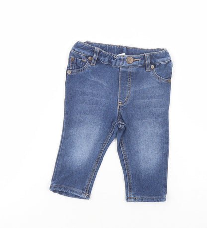 H&M Baby Blue  Cotton Jogger Jeans Size 3-6 Months  Button