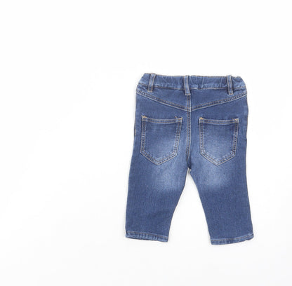 H&M Baby Blue  Cotton Jogger Jeans Size 3-6 Months  Button