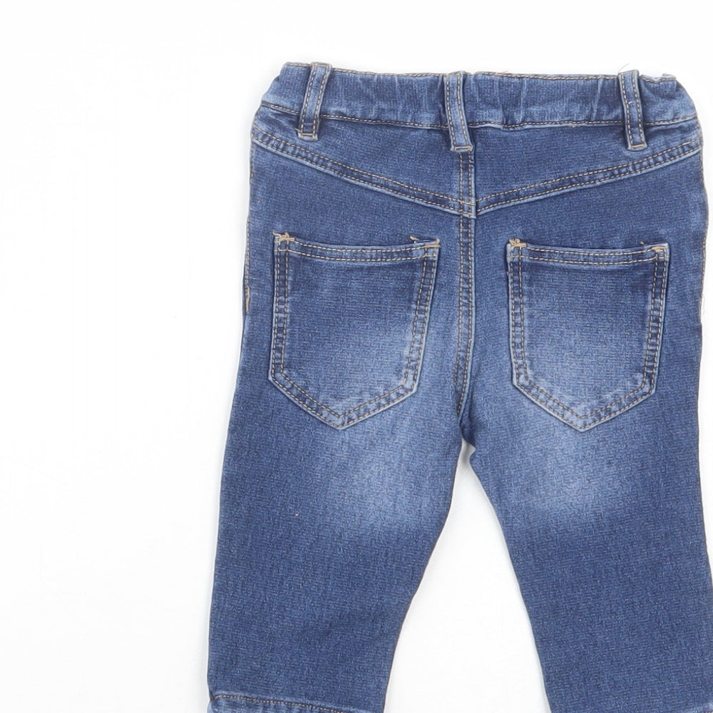 H&M Baby Blue  Cotton Jogger Jeans Size 3-6 Months  Button
