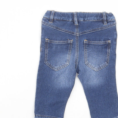 H&M Baby Blue  Cotton Jogger Jeans Size 3-6 Months  Button