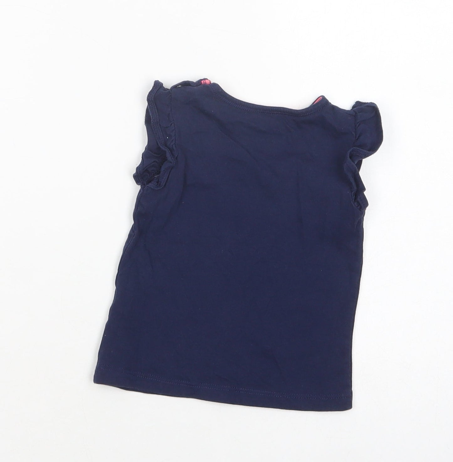 F&F Baby Blue  Cotton Basic T-Shirt Size 3-6 Months Crew Neck Pullover - Smiles For Mummy