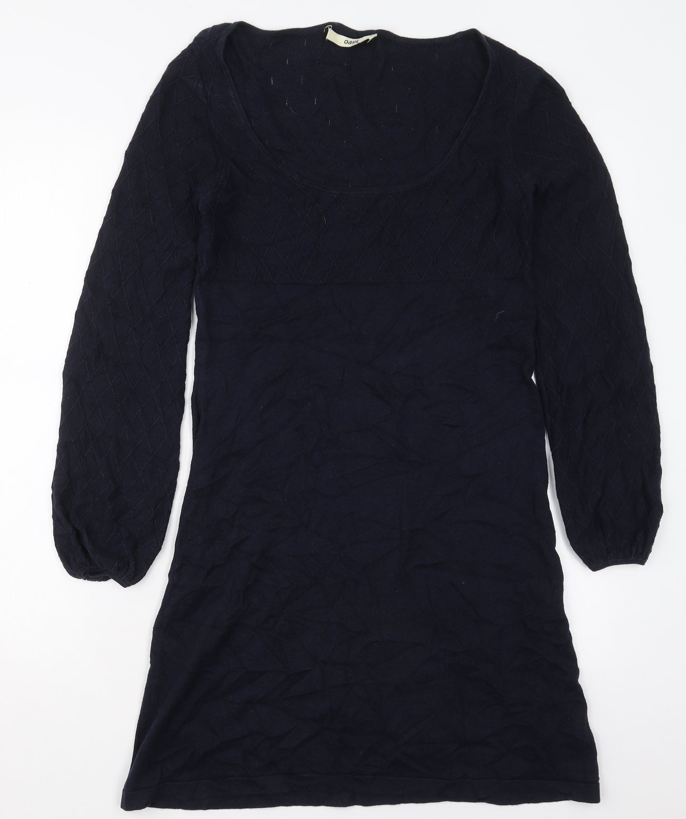 Oasis Womens Blue  Cotton Jumper Dress  Size XS  Round Neck Pullover