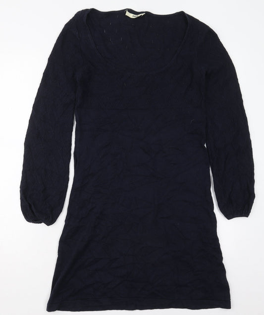 Oasis Womens Blue  Cotton Jumper Dress  Size XS  Round Neck Pullover