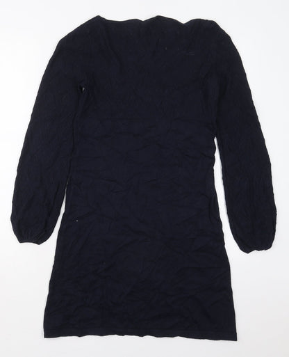 Oasis Womens Blue  Cotton Jumper Dress  Size XS  Round Neck Pullover