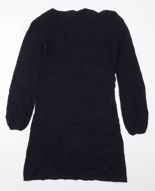 Oasis Womens Blue  Cotton Jumper Dress  Size XS  Round Neck Pullover