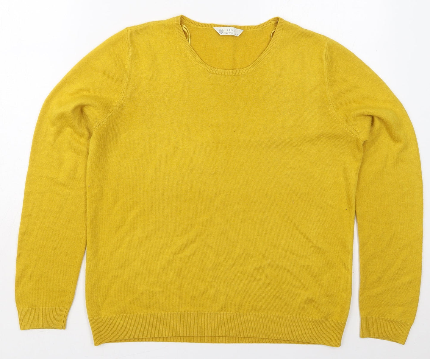 Womens UK Size 14 BHS Yellow Pullover Jumper