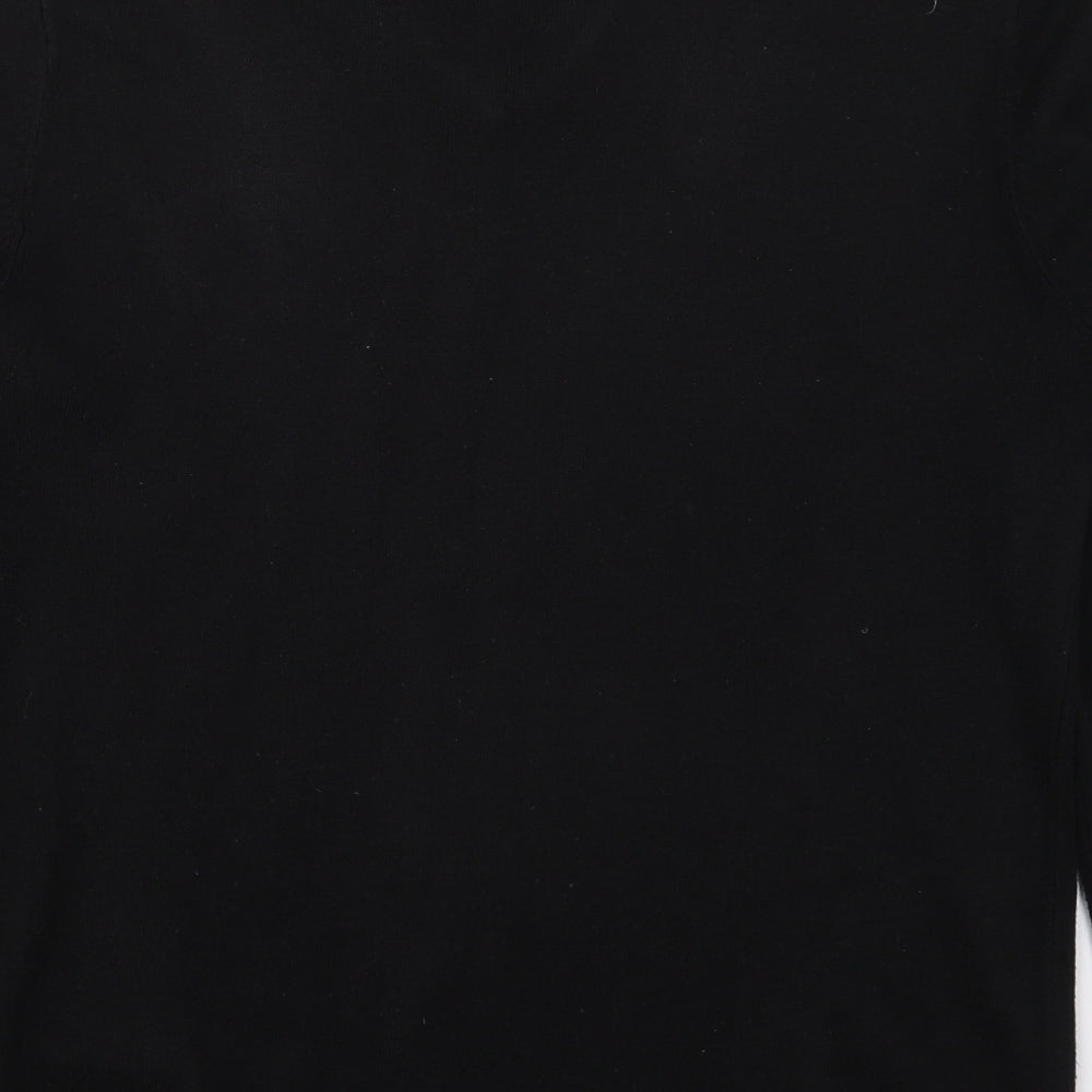 George Mens Black V-Neck  Acrylic Pullover Jumper Size M