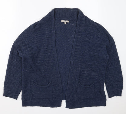 Carina Ricci Womens Blue V-Neck  Acrylic Cardigan Jumper Size M