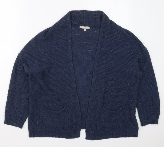 Carina Ricci Womens Blue V-Neck  Acrylic Cardigan Jumper Size M