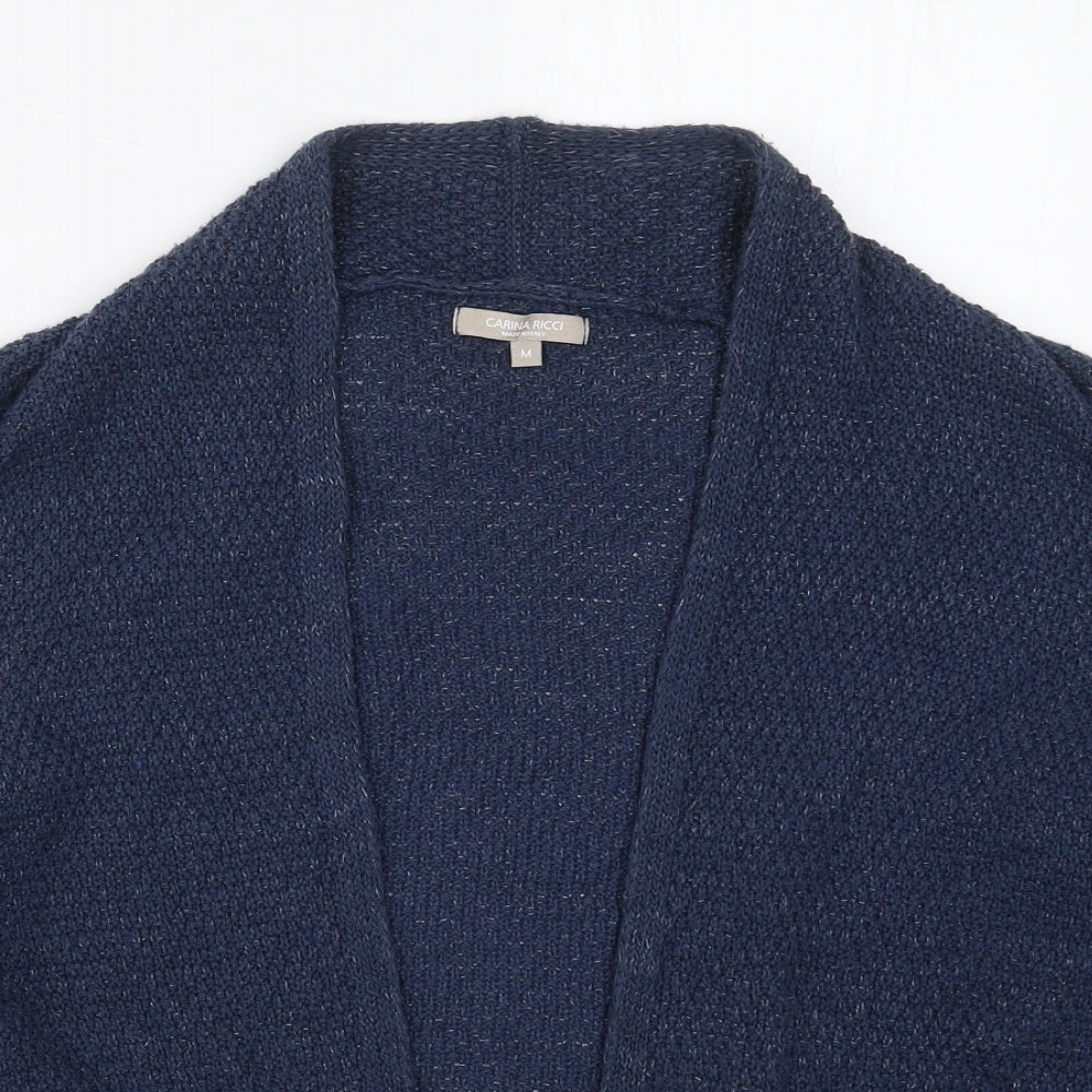 Carina Ricci Womens Blue V-Neck  Acrylic Cardigan Jumper Size M