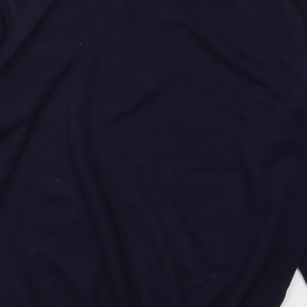 Mens Classic Mens Blue V-Neck  Acrylic Pullover Jumper Size L