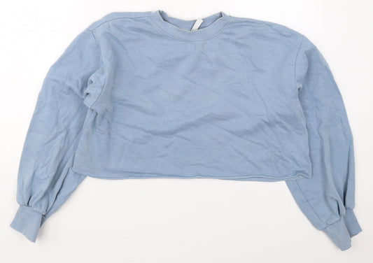 H&M Womens Blue  Cotton Pullover Sweatshirt Size S  Pullover