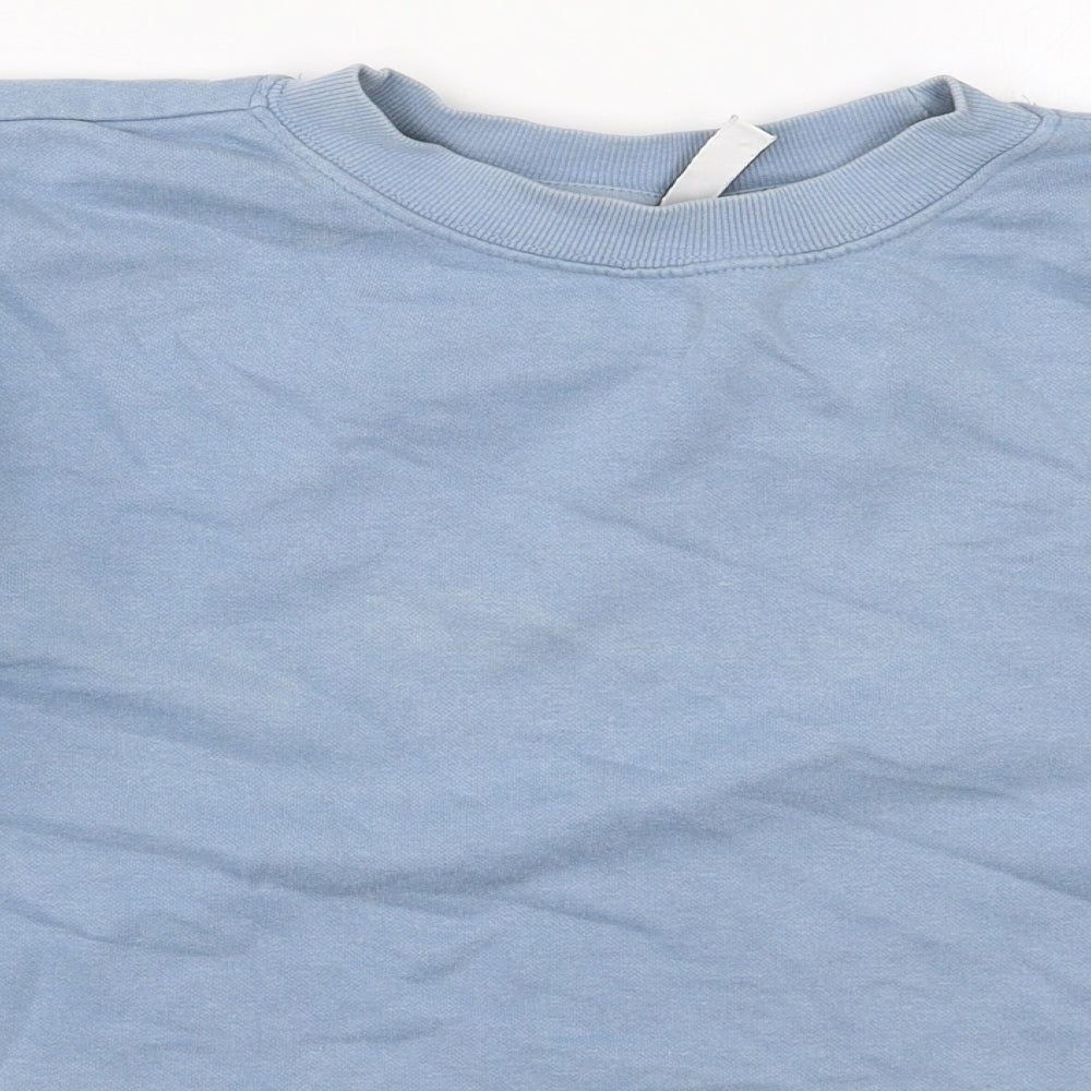 H&M Womens Blue  Cotton Pullover Sweatshirt Size S  Pullover