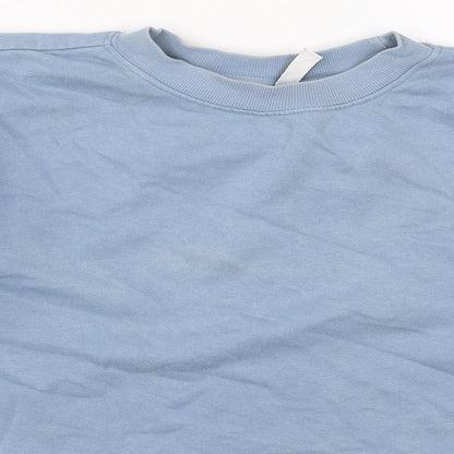 H&M Womens Blue  Cotton Pullover Sweatshirt Size S  Pullover