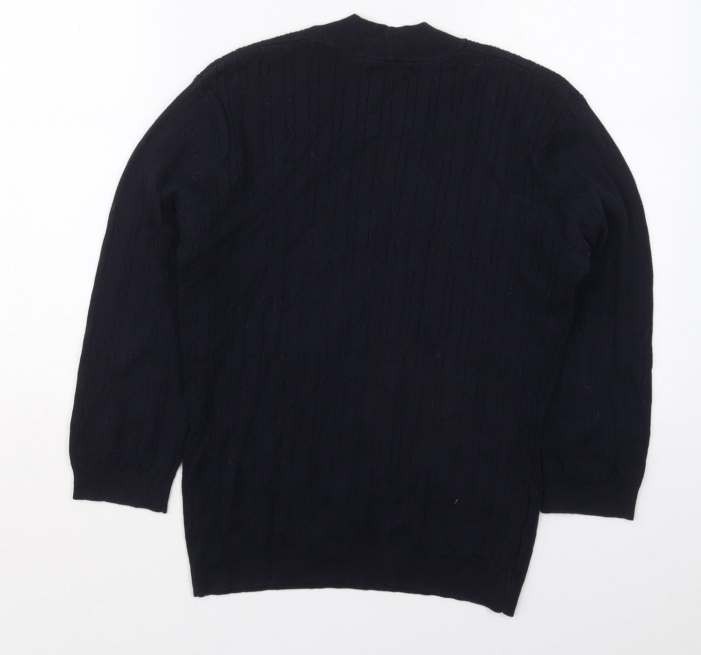 Country Casuals Womens Blue V-Neck  Cotton Pullover Jumper Size L