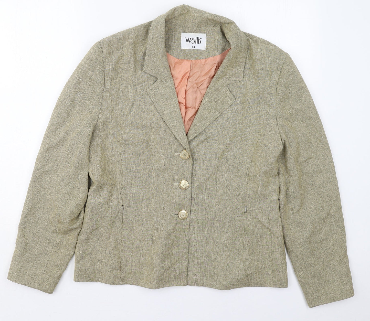 Wallis Womens Beige  Polyester Jacket Suit Jacket Size 14