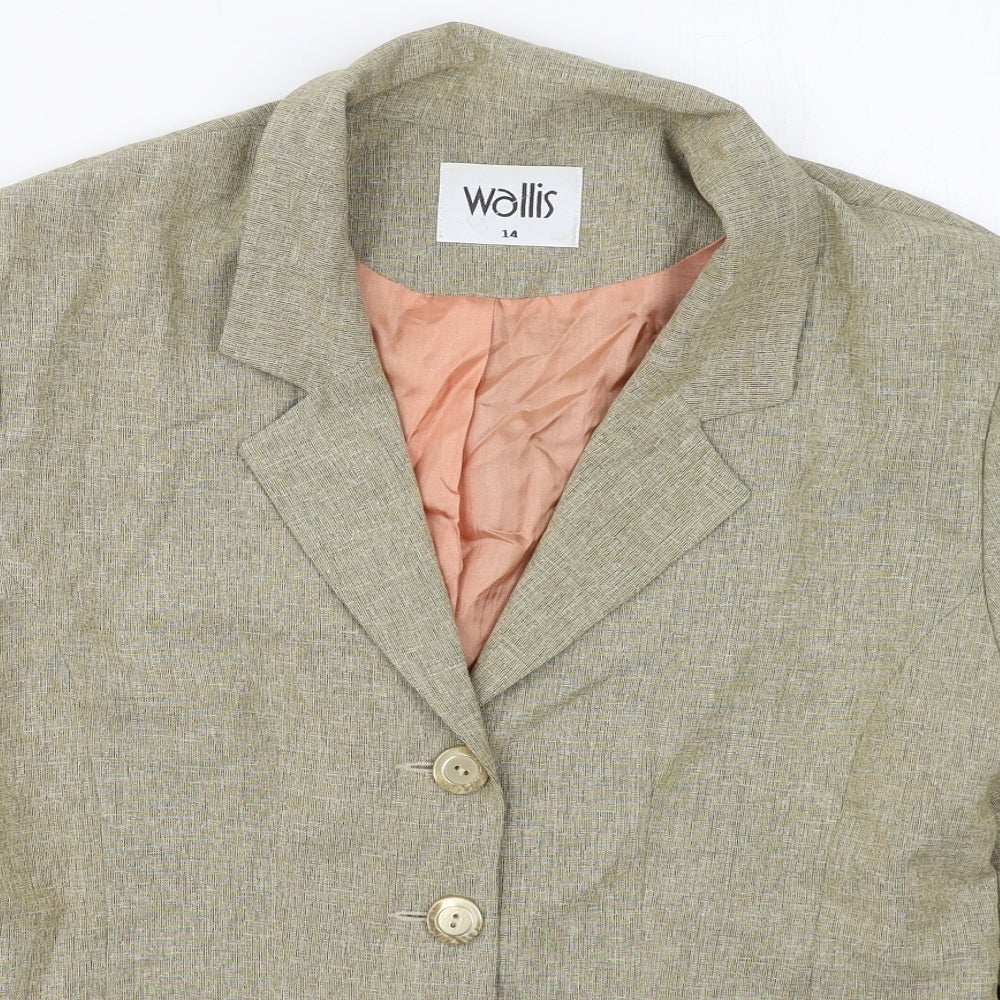 Wallis Womens Beige  Polyester Jacket Suit Jacket Size 14
