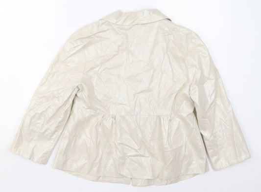 Papaya Womens Beige   Jacket  Size 10  Button