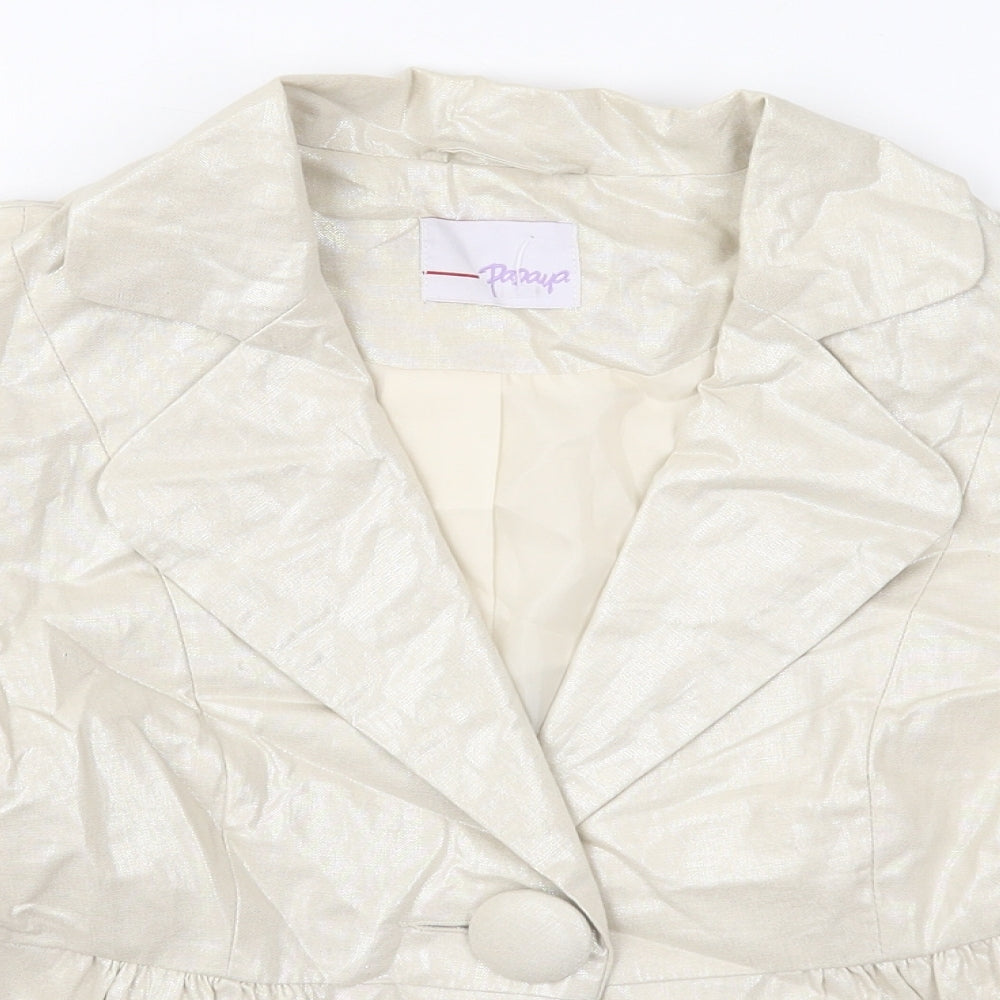 Papaya Womens Beige   Jacket  Size 10  Button