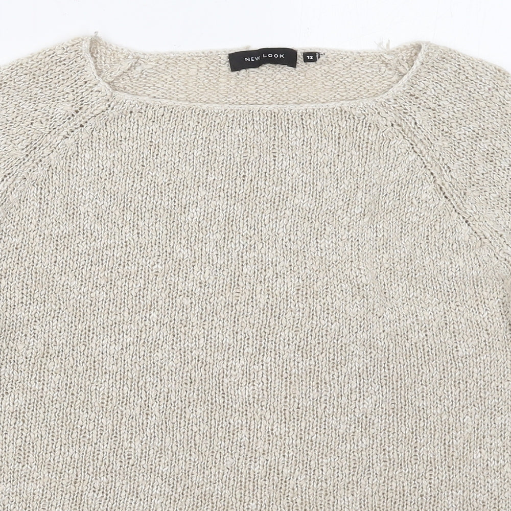 Womens UK Size 12 New Look Beige Pullover Jumper