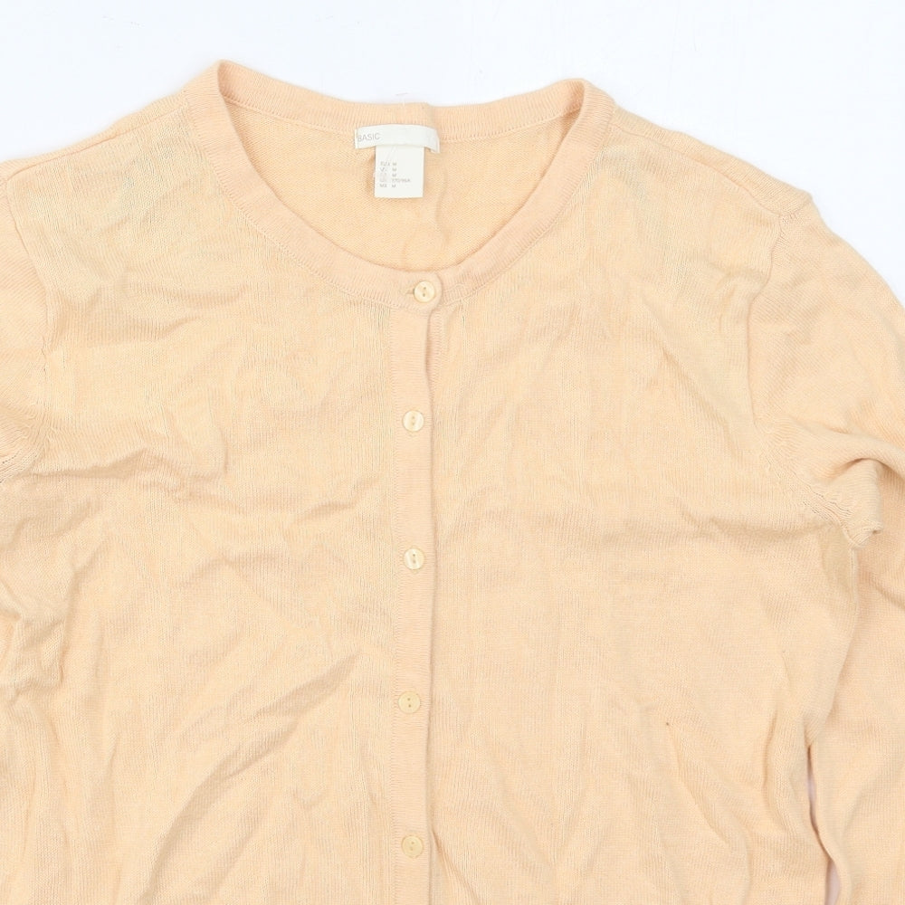 Womens UK Size M H&M Orange Cardigan Jumper