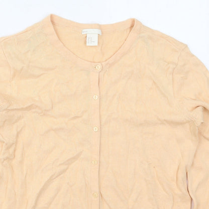 Womens UK Size M H&M Orange Cardigan Jumper
