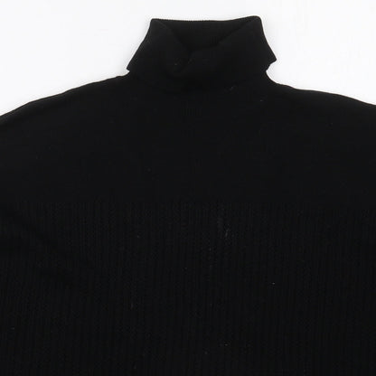 TU Womens Black Roll Neck  Acrylic Pullover Jumper Size 12