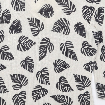 Kaliko Womens Brown V-Neck  Viscose Pullover Jumper Size 10   - Leaf Prints