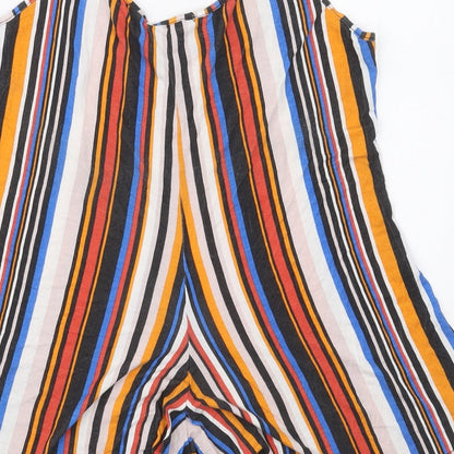 I SAW IT FIRST Womens Orange Striped Viscose Playsuit One-Piece Size 6 L3 in Pullover