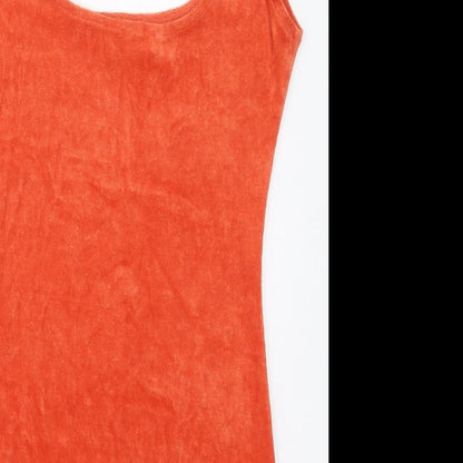 PRETTYLITTLETHING Womens Orange  Cotton Mini  Size 4  Scoop Neck Pullover