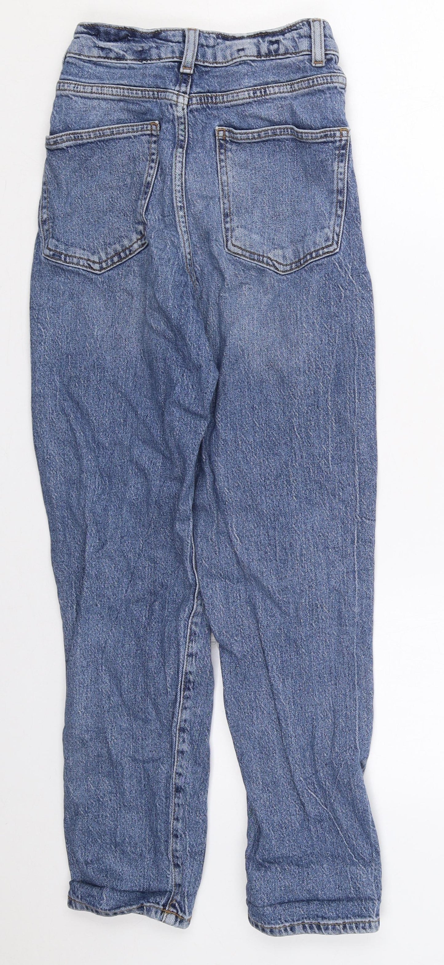 New Look Womens Blue  Cotton Mom Jeans Size 6 L26 in Regular Button