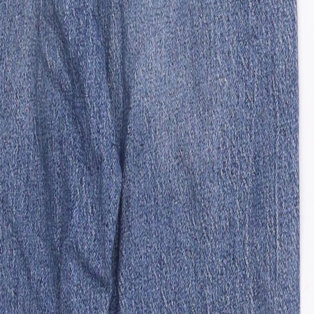 New Look Womens Blue  Cotton Mom Jeans Size 6 L26 in Regular Button