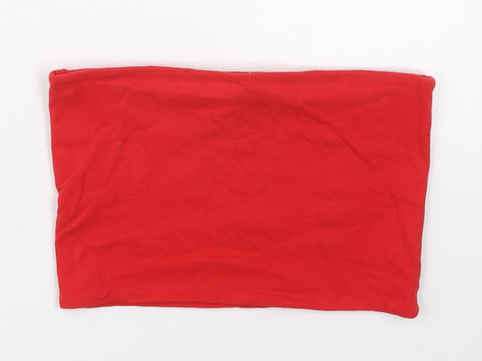Womens UK Size 10 Topshop Red Cropped Tank