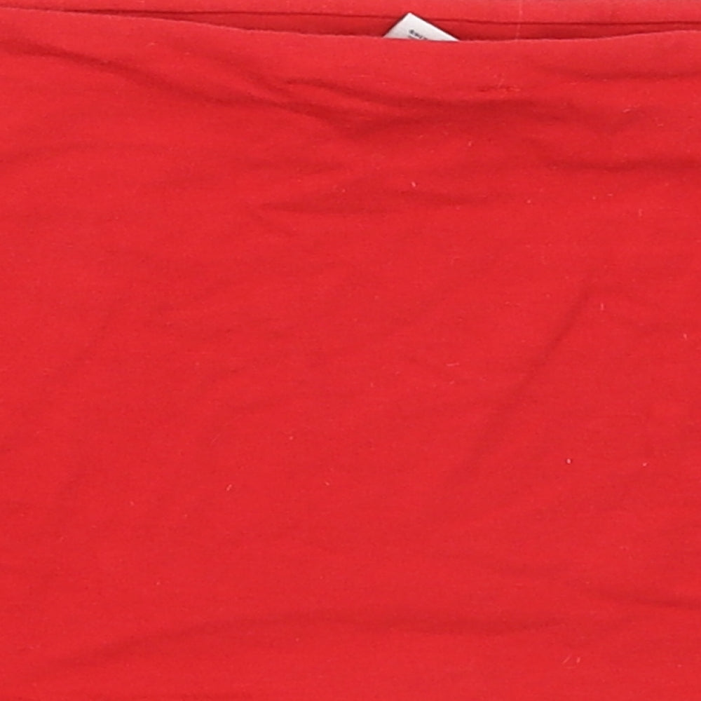 Womens UK Size 10 Topshop Red Cropped Tank