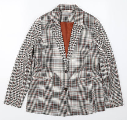 Fransa Womens Grey Check Polyester Jacket Suit Jacket Size 10