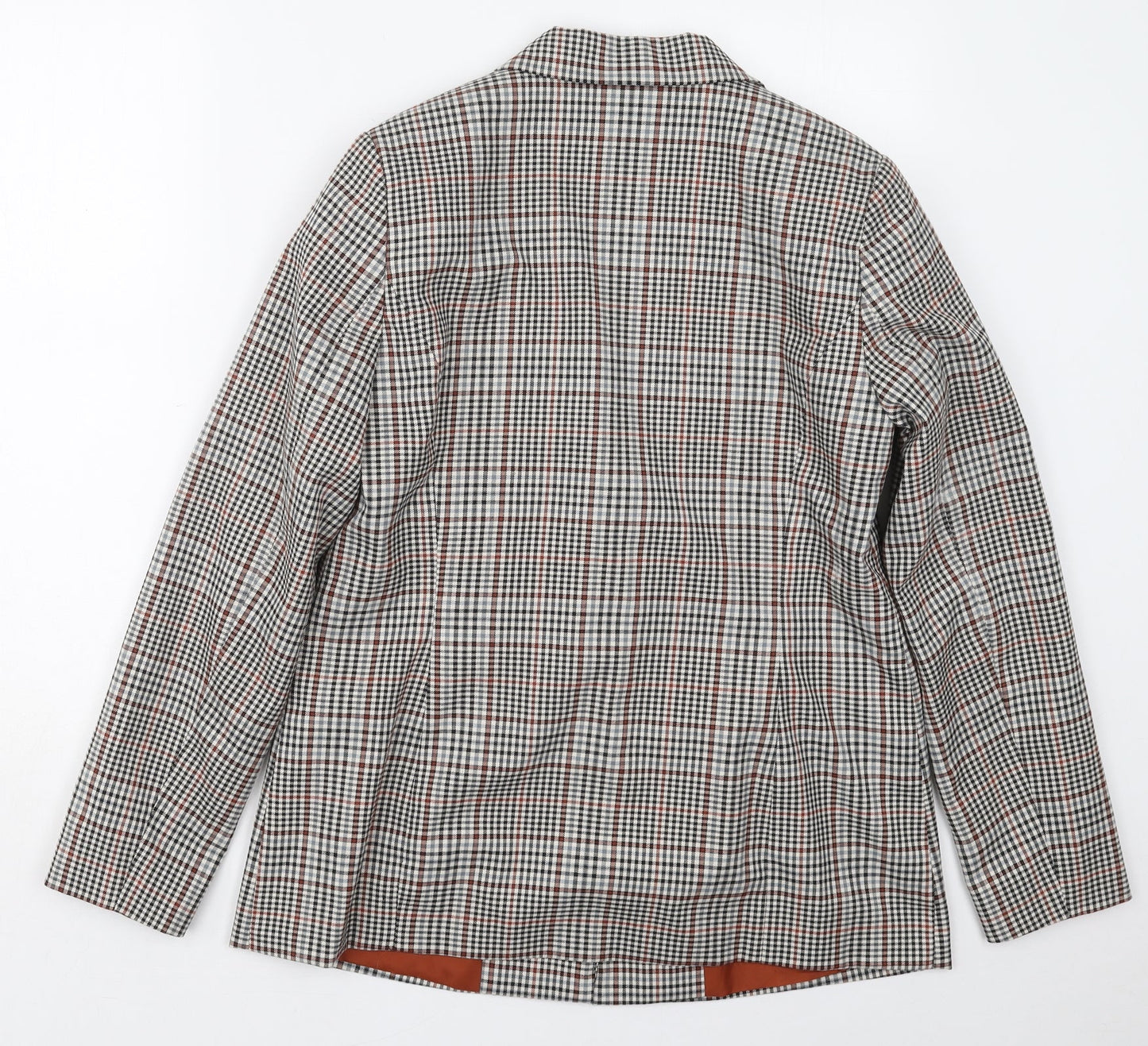 Fransa Womens Grey Check Polyester Jacket Suit Jacket Size 10