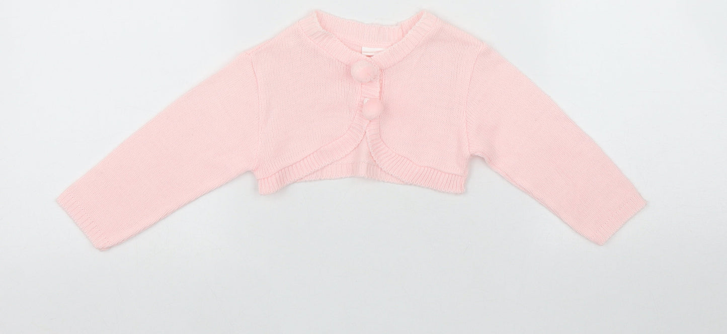 Little Nosh Baby Pink  Acrylic Cardigan Jumper Size 6-9 Months  Button