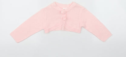 Little Nosh Baby Pink  Acrylic Cardigan Jumper Size 6-9 Months  Button