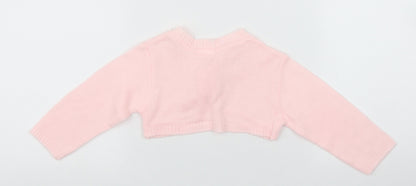 Little Nosh Baby Pink  Acrylic Cardigan Jumper Size 6-9 Months  Button