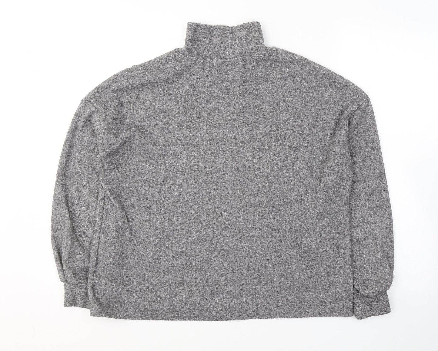 F&F Womens Grey High Neck  Acrylic Pullover Jumper Size 8