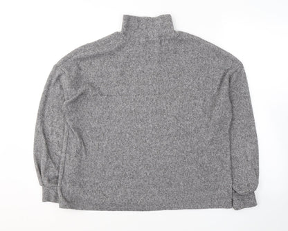 F&F Womens Grey High Neck  Acrylic Pullover Jumper Size 8