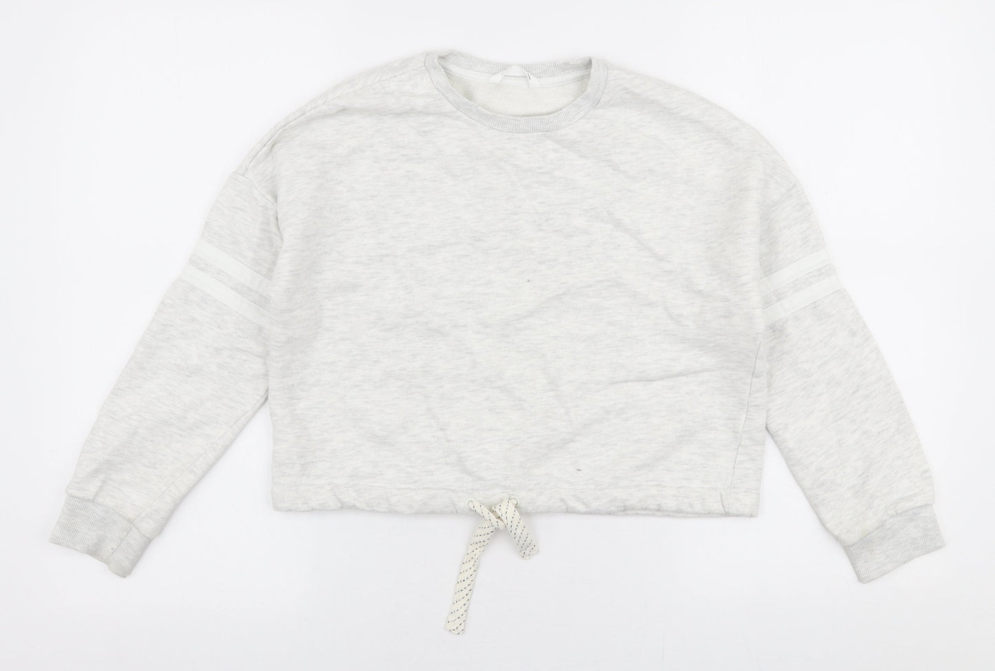 Marks and Spencer Girls Grey  Cotton Pullover Sweatshirt Size 10-11 Years  Pullover