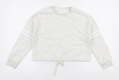 Marks and Spencer Girls Grey  Cotton Pullover Sweatshirt Size 10-11 Years  Pullover