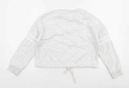 Marks and Spencer Girls Grey  Cotton Pullover Sweatshirt Size 10-11 Years  Pullover