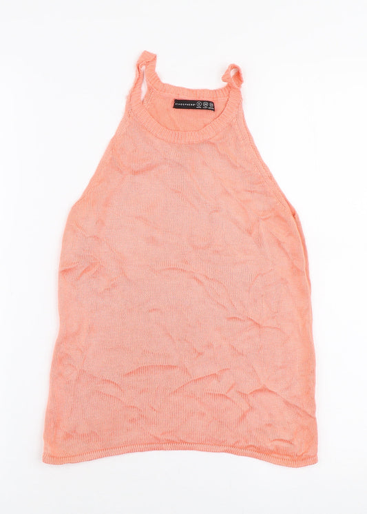 Primark Womens Pink High Neck  Viscose Vest Jumper Size 8