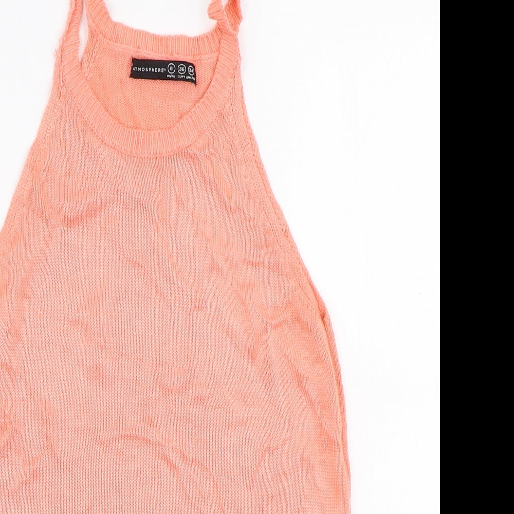 Primark Womens Pink High Neck  Viscose Vest Jumper Size 8